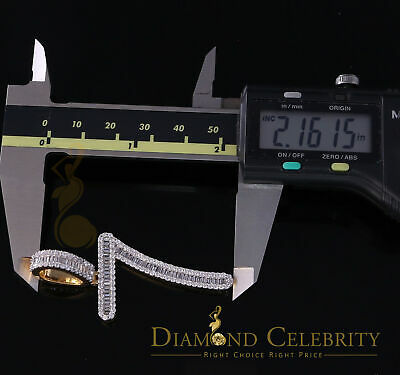 DiamondCelebritees Yellow Sterling Silver Baguette Numeric Number '7' Pendant 3.66ct Cubic Zirconia