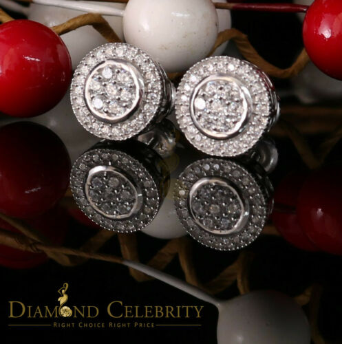 DiamondCelebritees 925 Sterling White Silver 1.59ct Cubic Zirconia Round Women's Stud Earrings