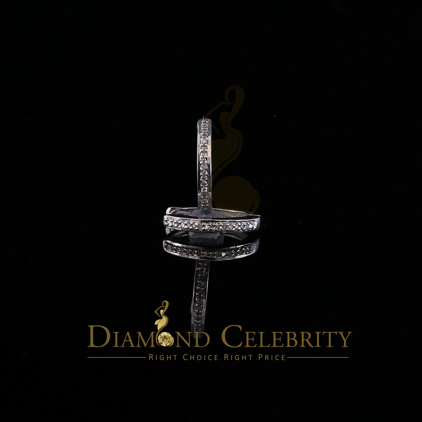 DiamondCelebritees 0.10ct Diamond 925 Sterling Silver White Hoop Stud Earrings For Men's / Women's