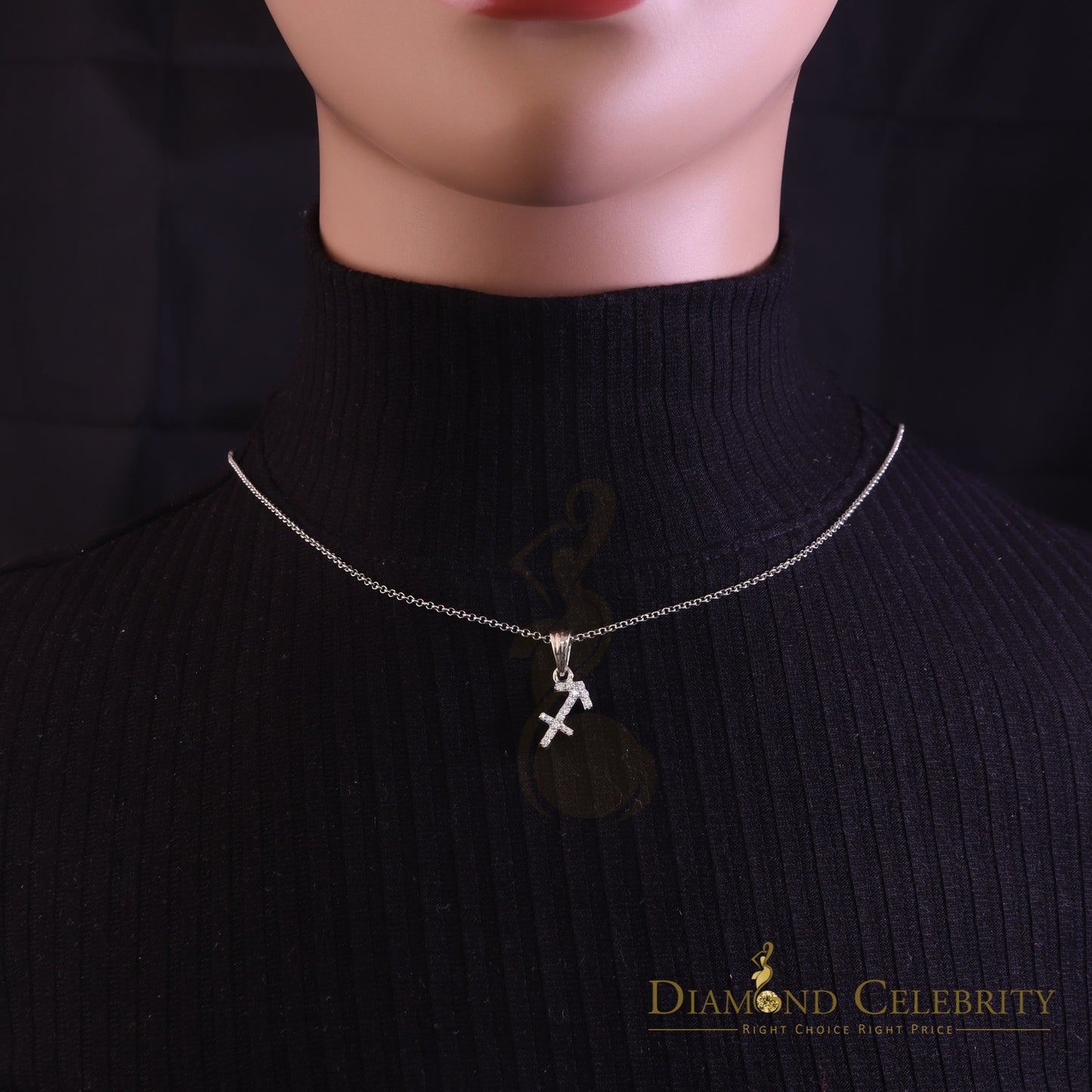 DiamondCelebritees 0.34ct Cubic Zirconia White Silver SAGITTARIUS-DECEMBER Pendant Men's & Women's