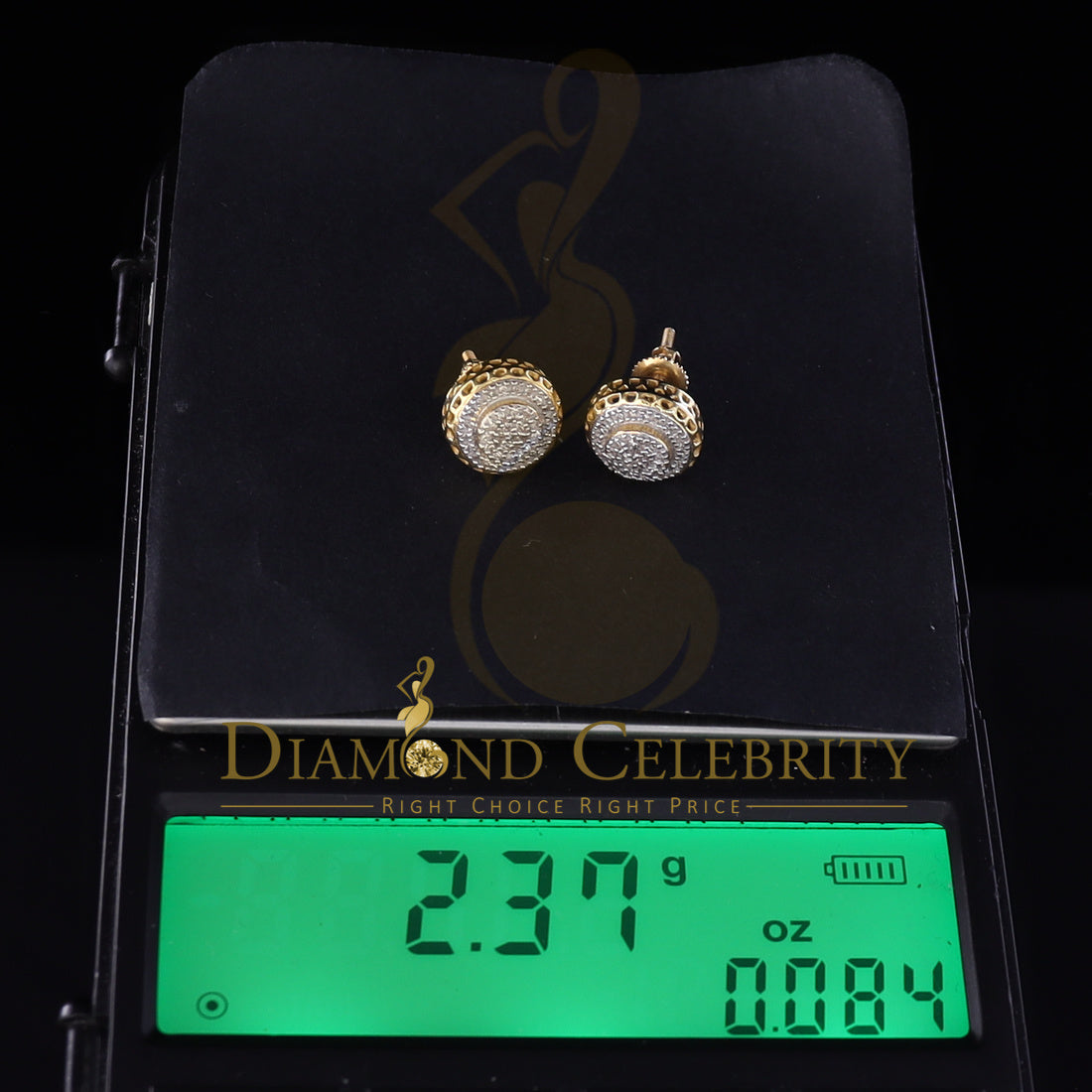 DiamondCelebritees10K Real Yellow Gold w/Real 0.33CT Diamond Men's/Women's Stud Earring