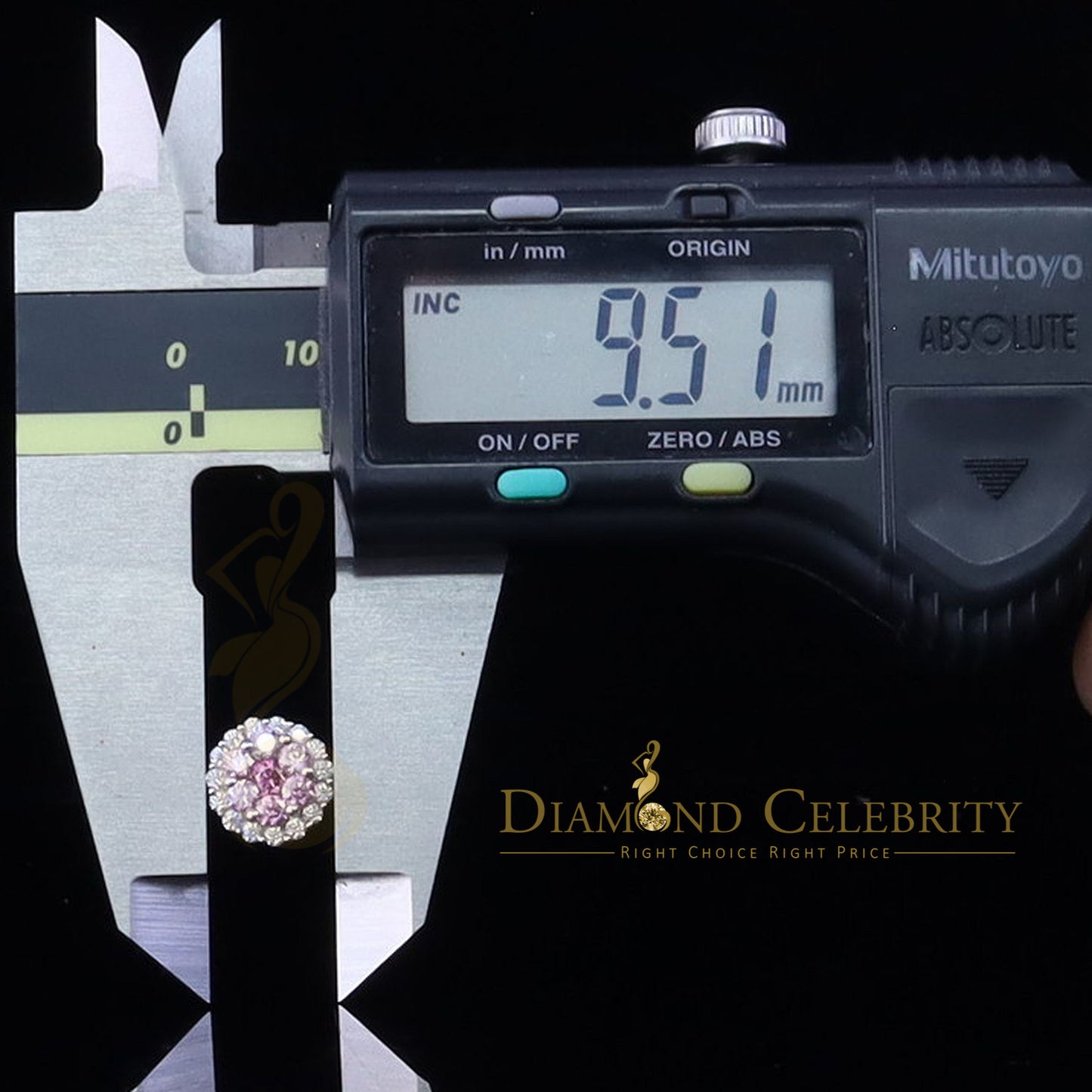 Diamondcelebritees Men's/Women's 925 Silver White 1.33ct VVS D Pink Moissanite Round Stud Earrings