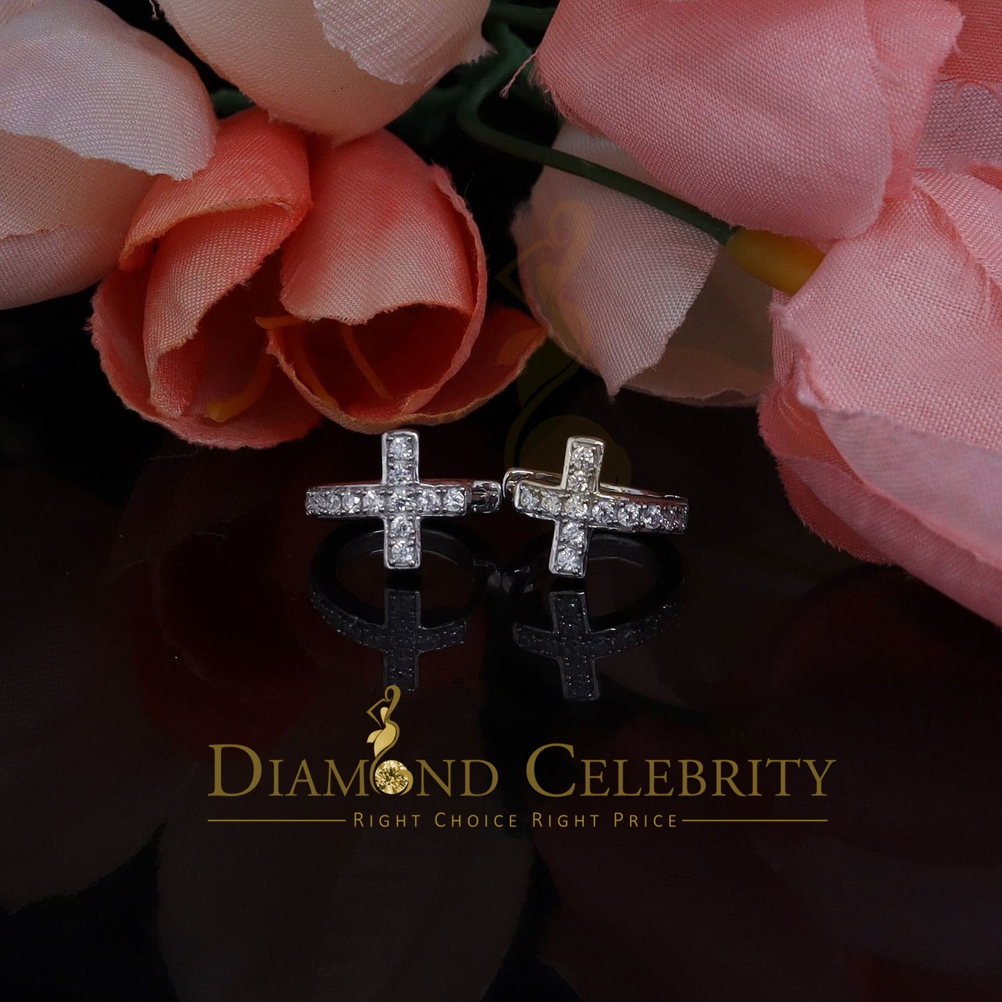 DiamondCelebritees White 925 Sterling Silver 0.72ct Cubic Zirconia Women's & Men's Hoop Earrings