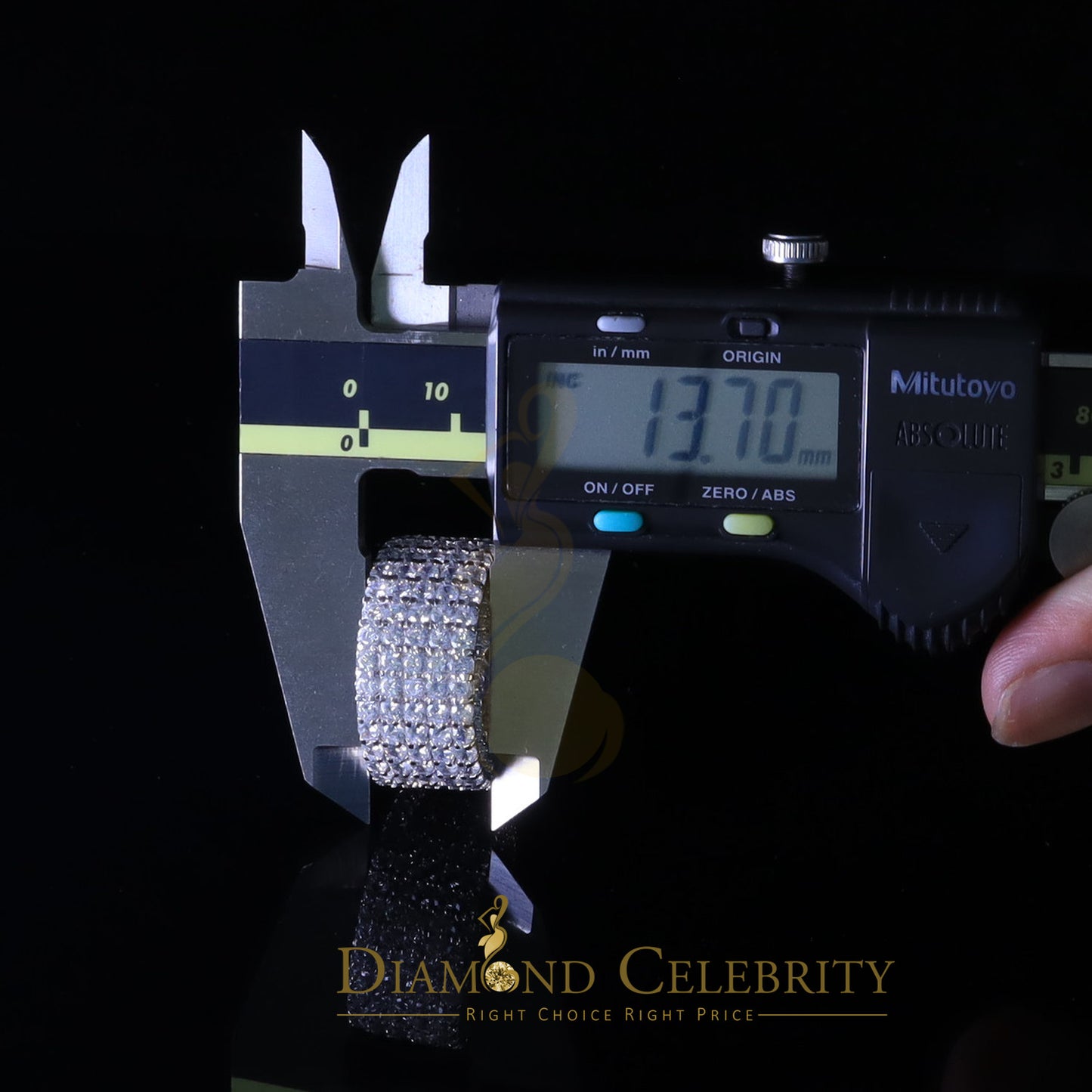 DiamondCelebritees 925 Cubic Zirconia 22.50ct White 925 Sterling Silver Eternity Men's Ring Size 10