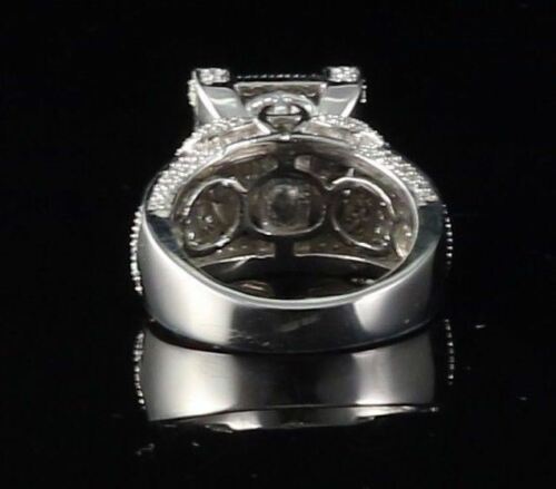 DiamondCelebritees 3.25ct Cubic Zirconia White 925 Silver Square Womens Engagement Ring Size 8