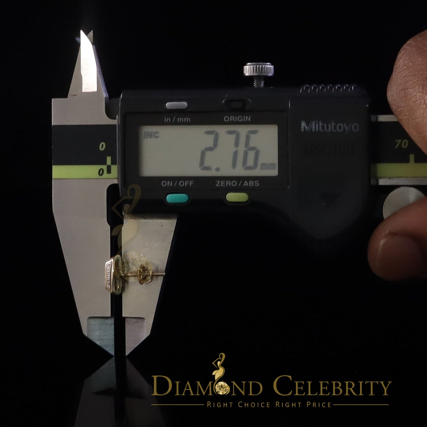 DiamondCelebritees 925 Sterling Silver Hip Hop Men's & Women's 0.15ct Real Diamonds Yellow Earrings