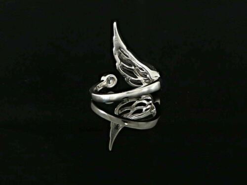 DiamondCelebritees 925 Sterling White Silver Angel Wing Ring Size 6.5 with 1.50ct Cubic Zirconia