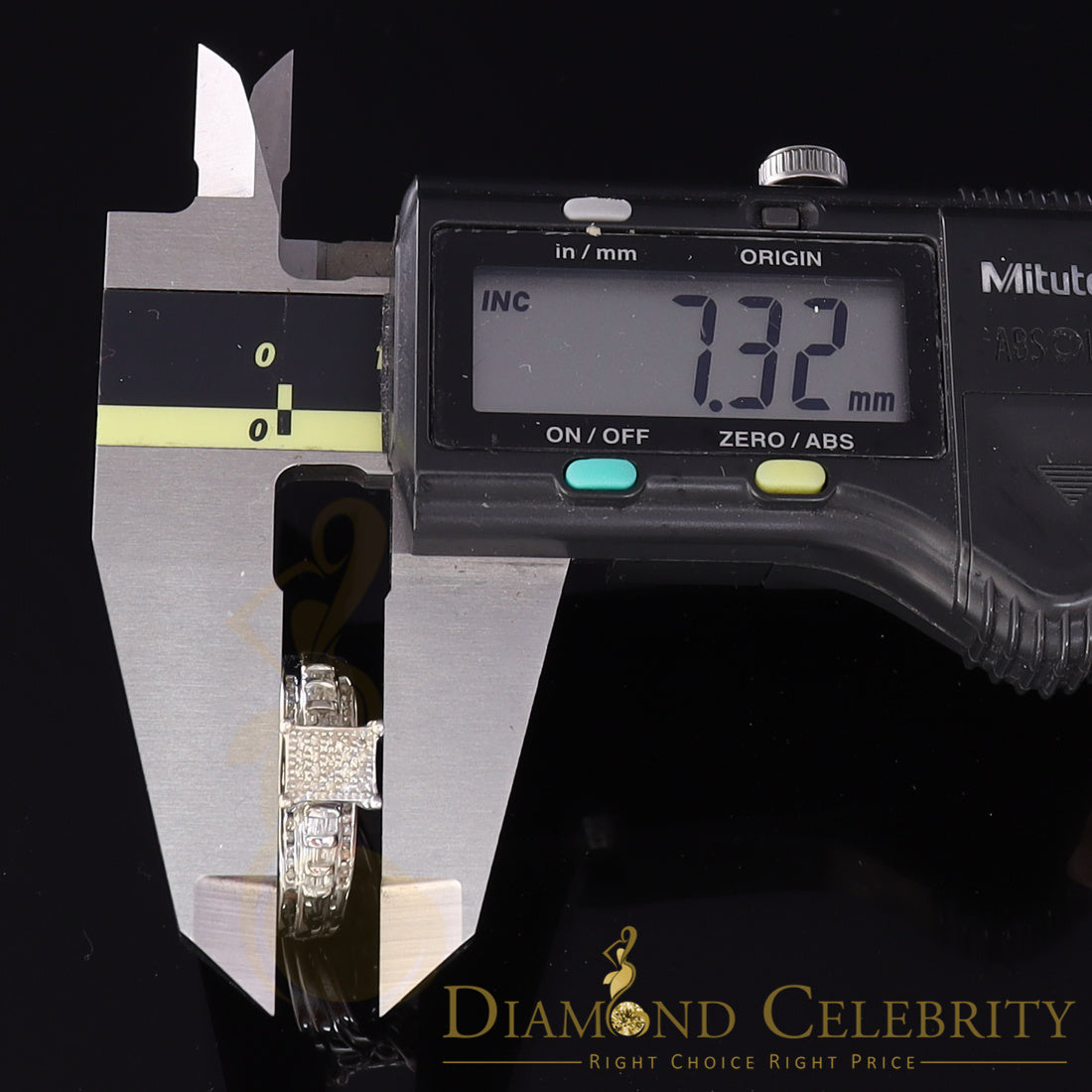 DiamondCelebritees 0.25ct Real Diamond 925 Sterling White Silver Shine Womens Square Ring SZ 7