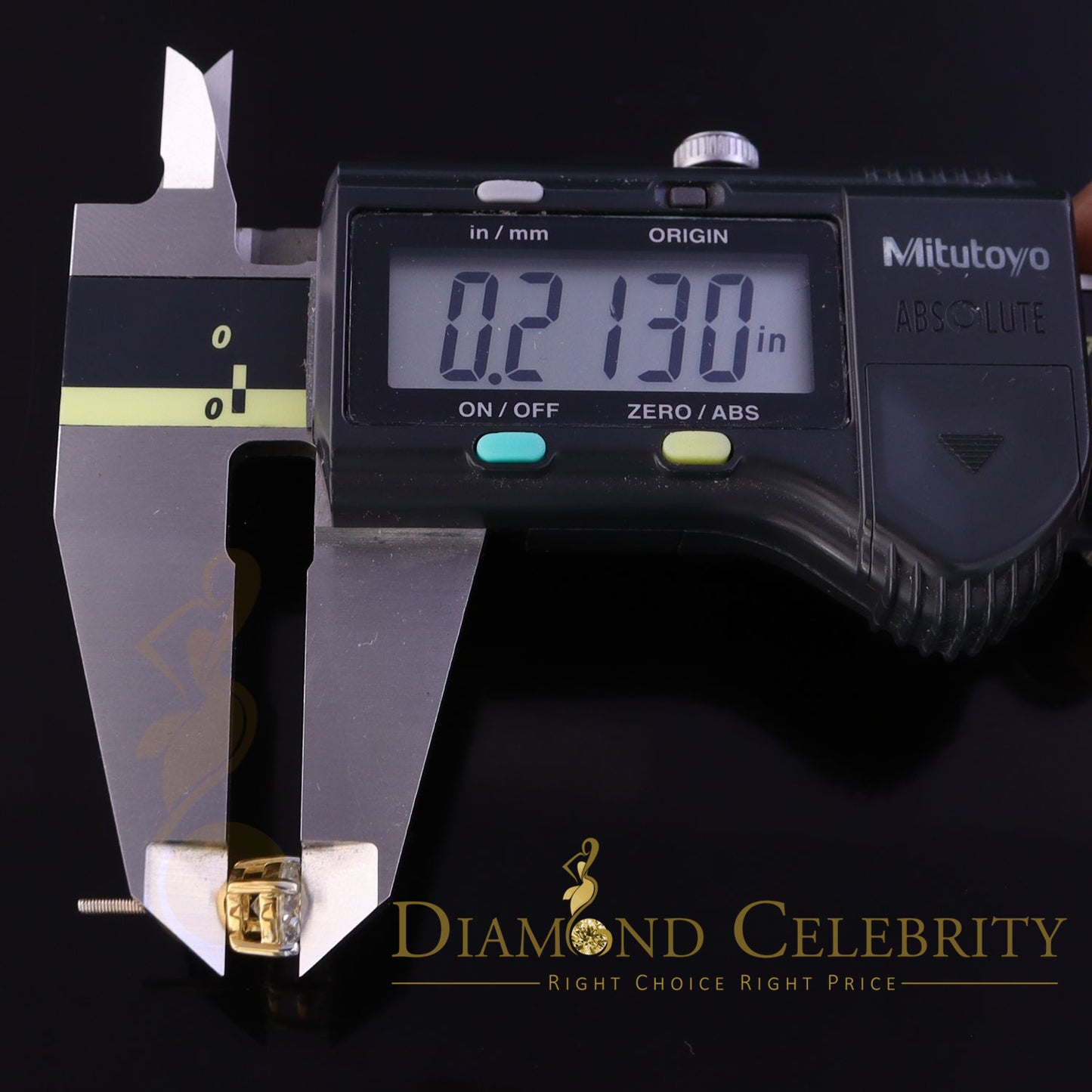 DiamondCelebritees Mens/Women Stud Yellow 925 Silver W/ 2.00ct VVS 'D' Moissanite Stud Earring