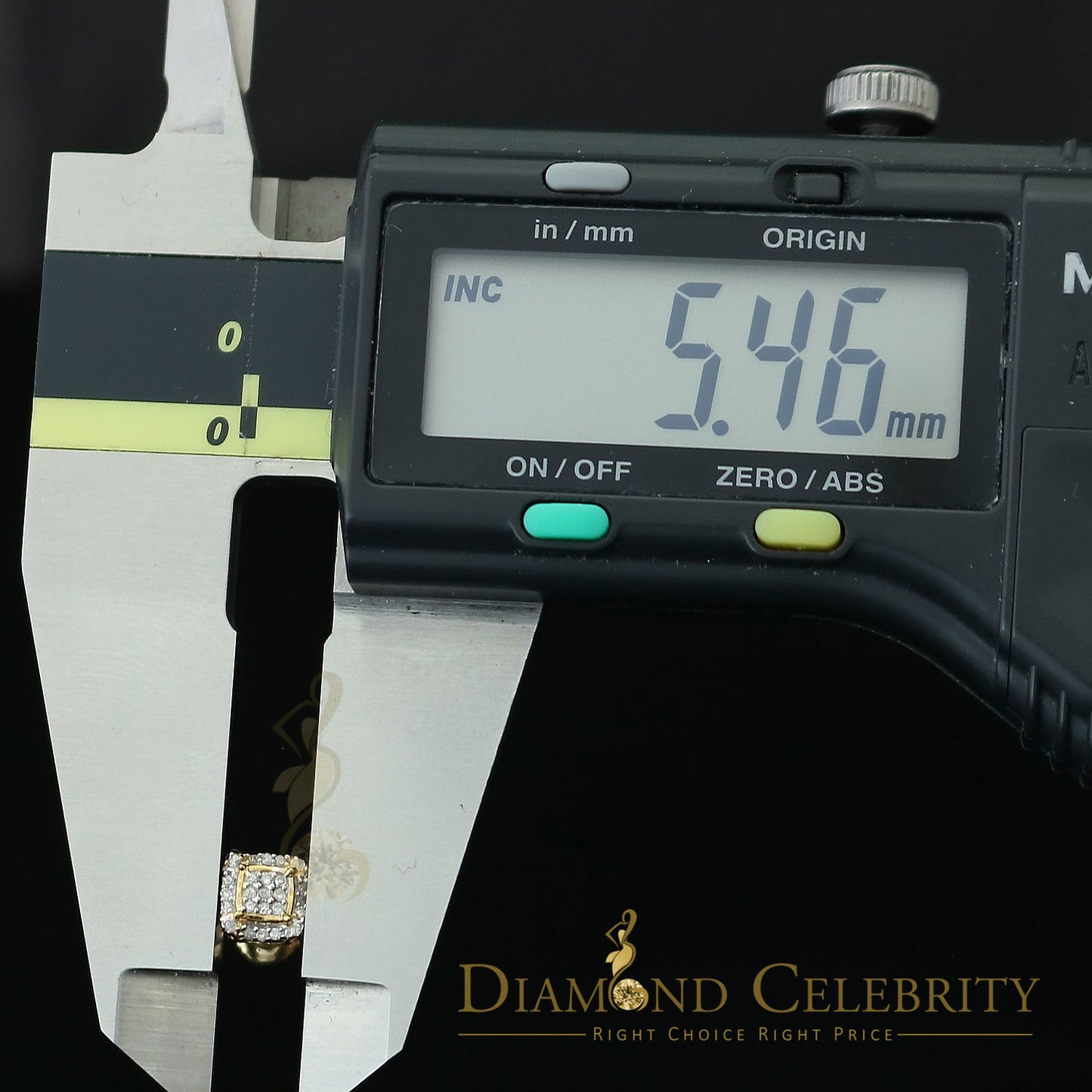 DiamondCelebritees 0.10ct Diamond 925 Sterling Silver Yellow Square Earring For Men's / Women's