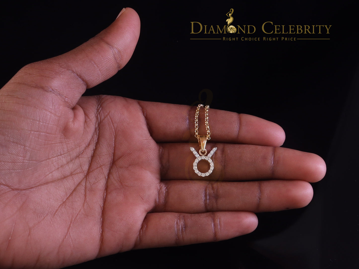 DiamondCelebritees 0.65ct Cubic Zirconia Silver Yellow TAURUS MAY Month Pendant for Men's & Women's