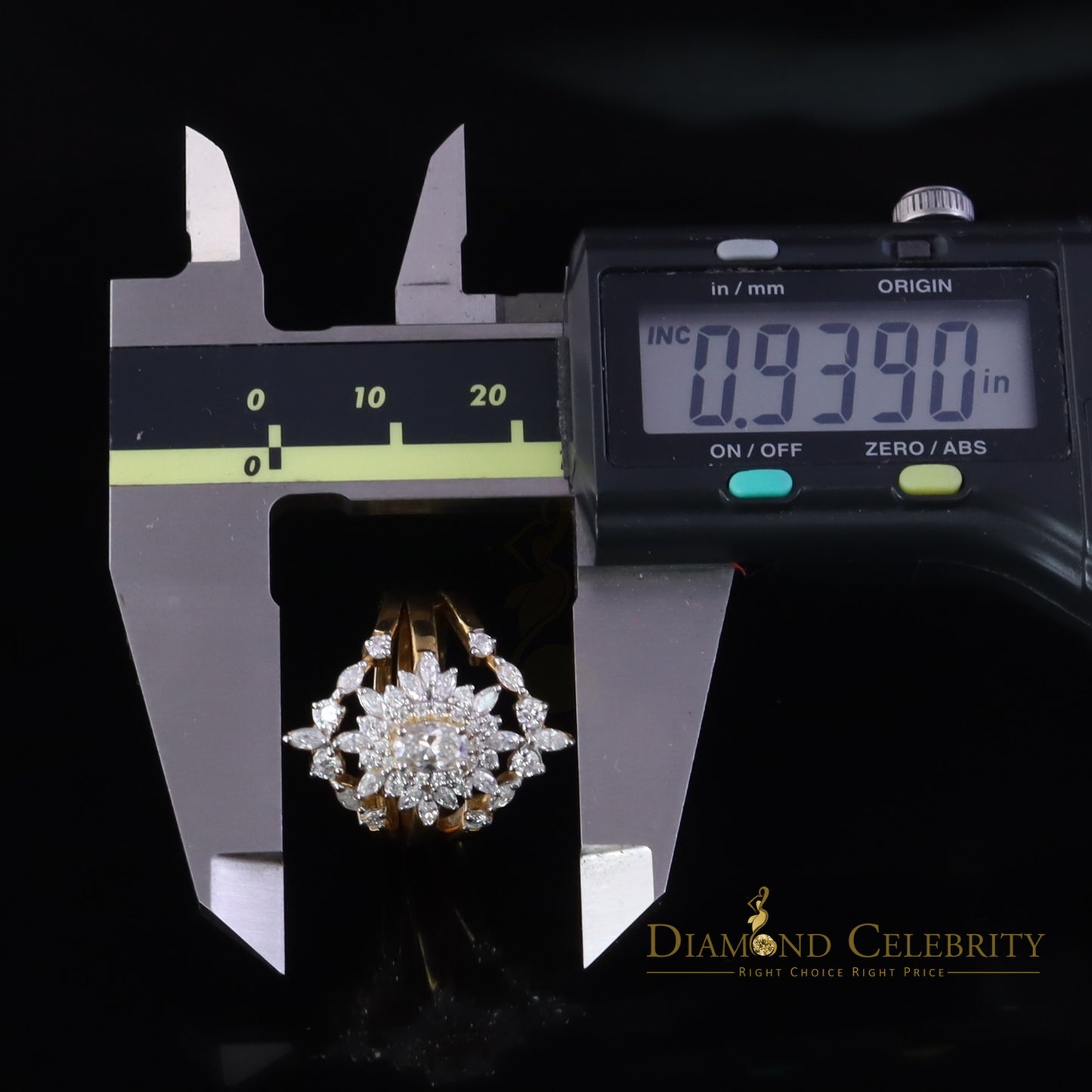 DiamondCelebritees 925 Silver Moissanite Enhancer Guard Wrap 2.00ct Yellow Engagement Ring Size 7