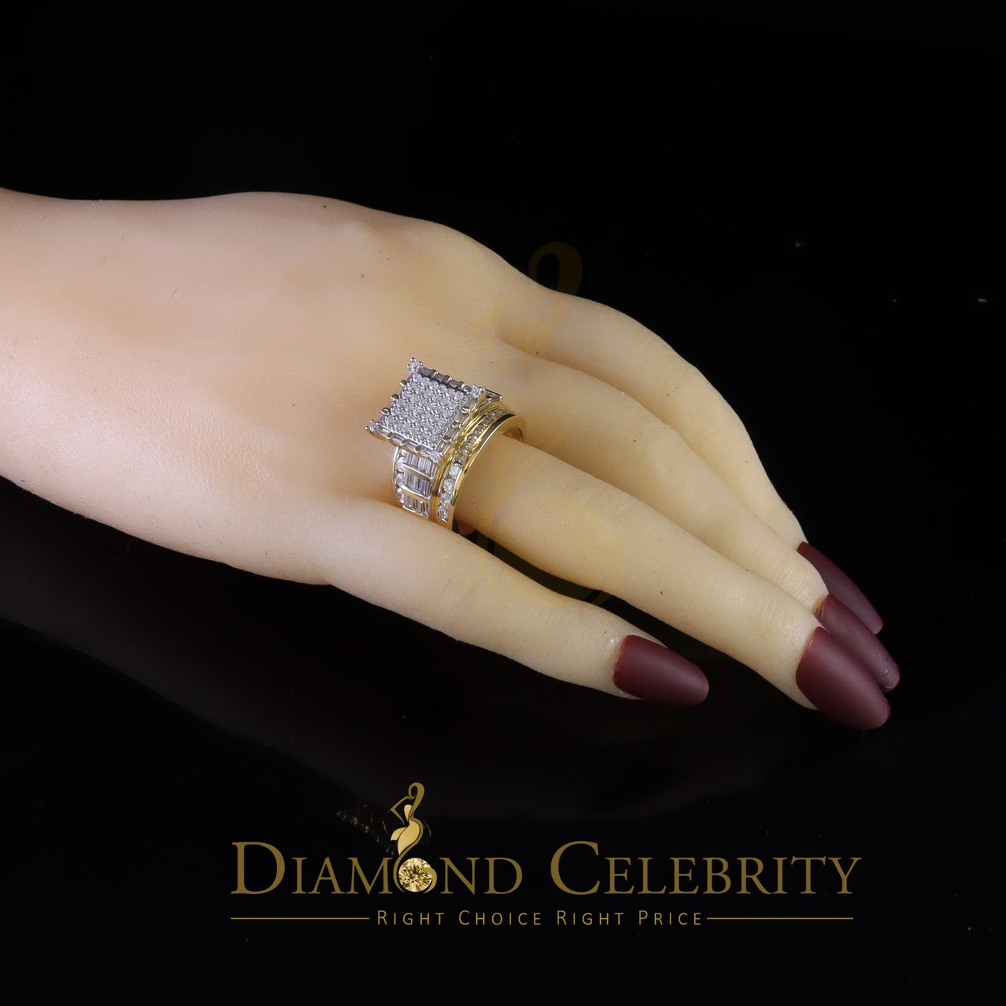 DiamondCelebritees 6.04ct Yellow Cubic Zirconia 925 Silver Engagement Square Womens Ring Size 8