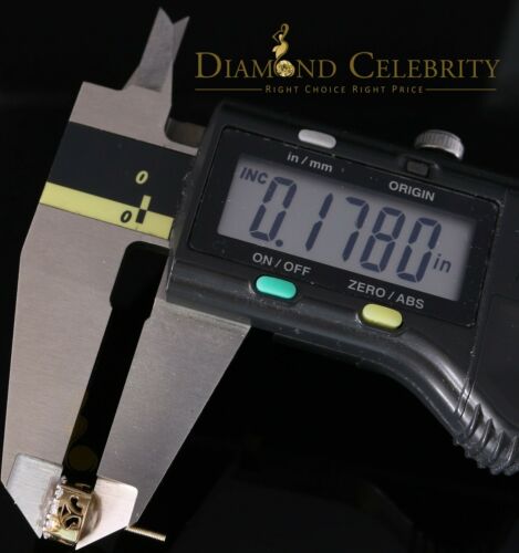 DiamondCelebritees 925 Yellow Silver Aretes Para Hombre 0.87ct Cubic Zirconia Round Women's Earring