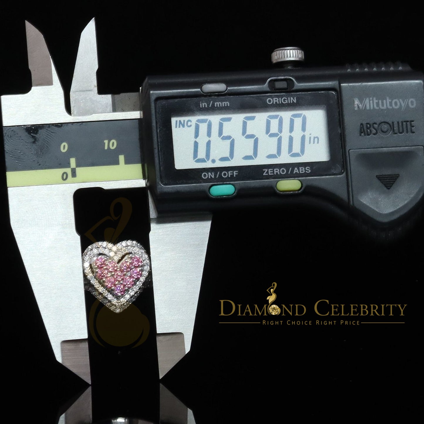 DiamondCelebritees 2.50CT Women's925 Silver White VVS 'D' PINK Moissanite 3D Heart Shape Ring Size7