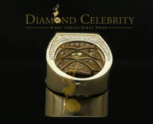 DiamondCelebritees 925 Sterling Yellow Silver Square Shape Cubic Zirconia 9.50ct Womens Ring Size7