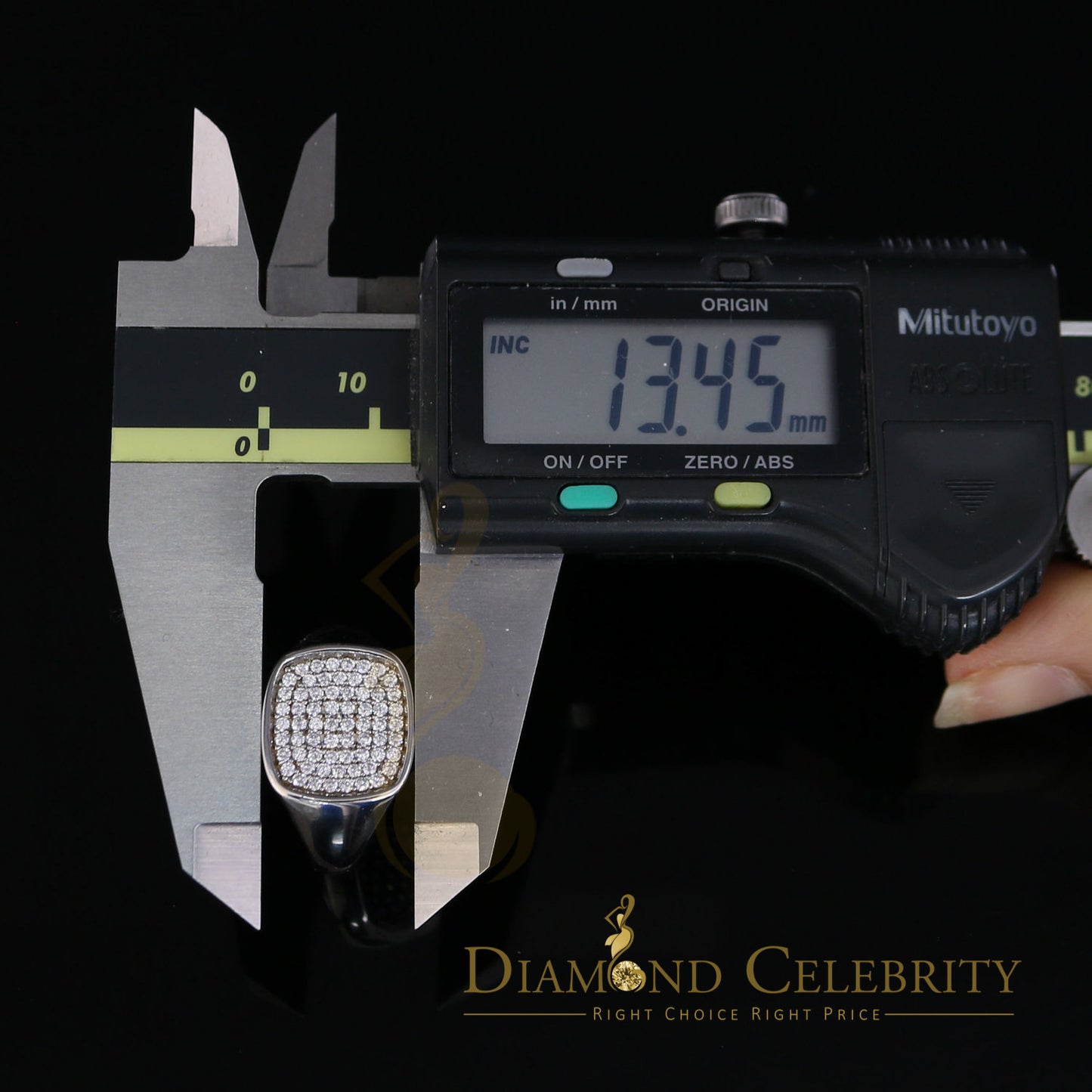 DiamondCelebritees 925 White Silver Square-Shape 0.25ct Cubic Zirconia Engagement Men's Ring SZ 8