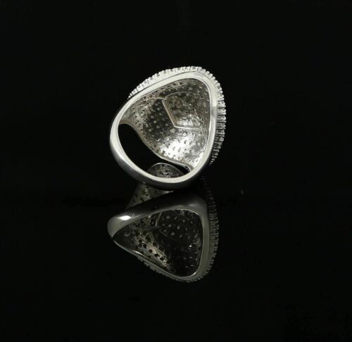 DiamondCelebritees 925 Sterling White Silver With Cubic Zirconia 1.67 ct Cocktail Ring Size 7.5