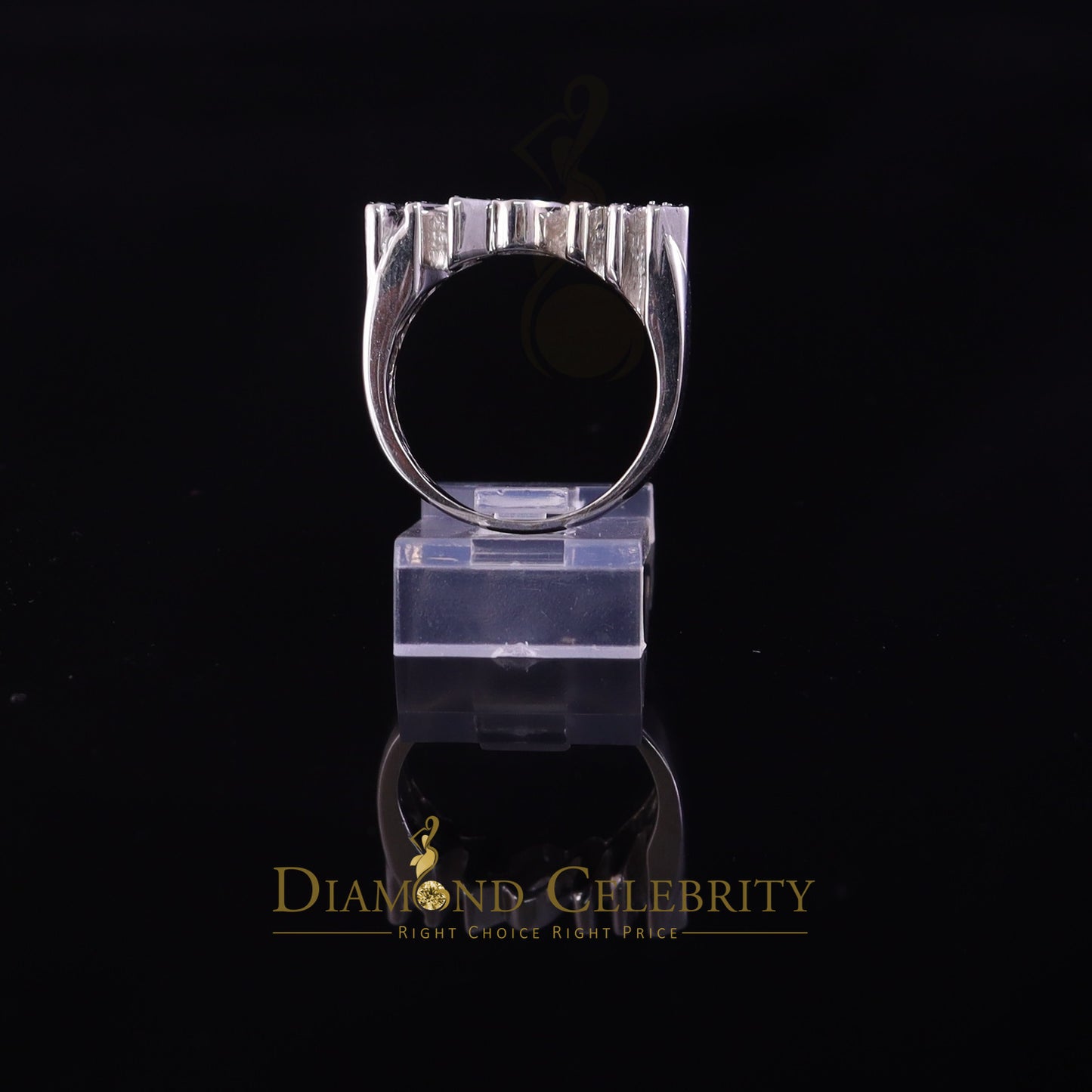 DiamondCelebritees 0.25 CT Real Diamond Mom Ring 925 Sterling White Silver Fashion Womens in Size 7