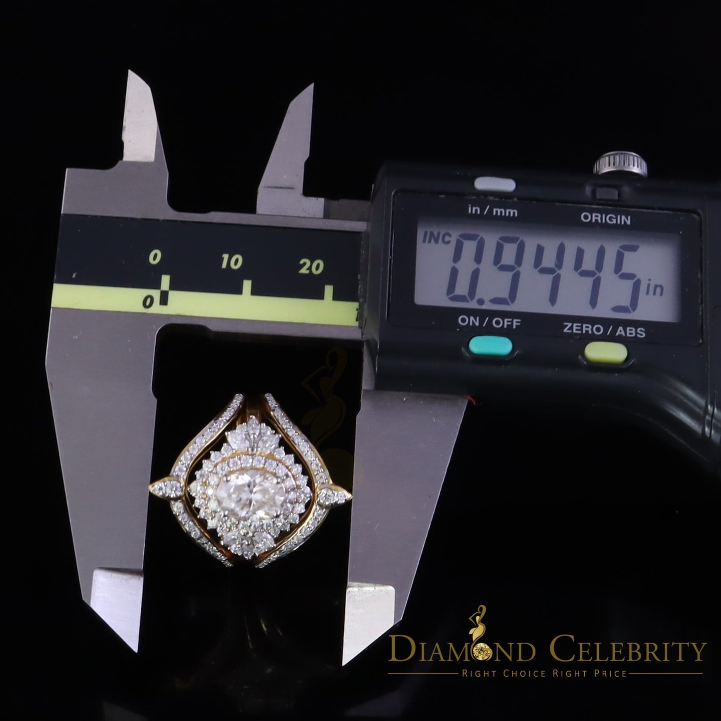 DiamondCelebritees 3.0ct Moissanite Yellow Oval Cut Enhancer 925 Silver Guard Wrap SZ7 Ring Women's