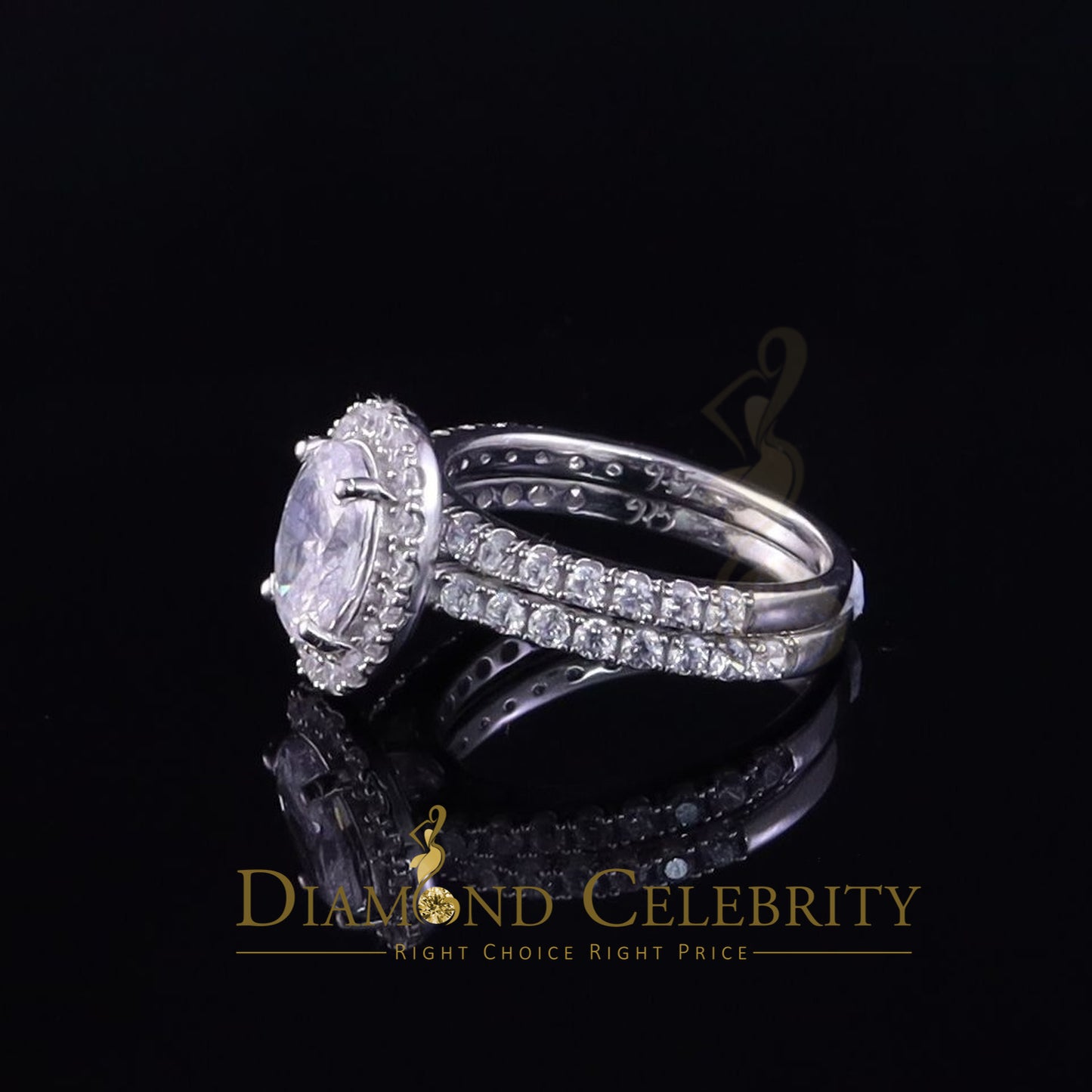 DiamondCelebritees 5.28ct White Cubic Zirconia 925 Sterling Silver Bridal Fashion Womens Ring SZ 7