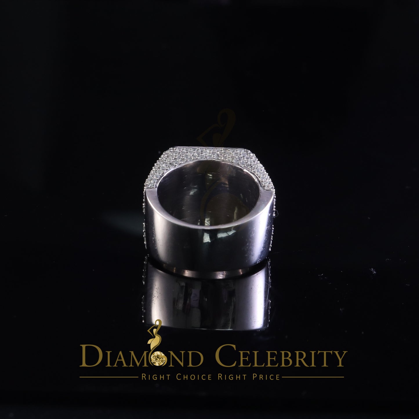 DiamondCelebritees Men's/Womens 6.50ct VVS 'D' Moissanite Stone White Silver Square Rings Size 10