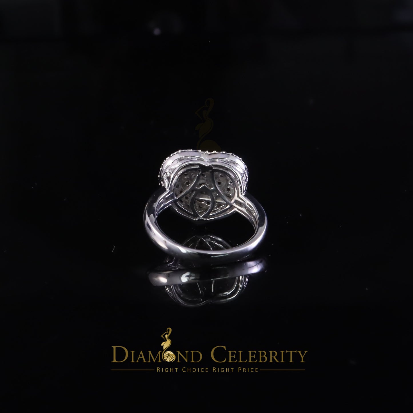 DiamondCelebritees New Puffy Heart Ring SZ 7 Real Diamond 0.25ct White 925 Sterling Silver Womens
