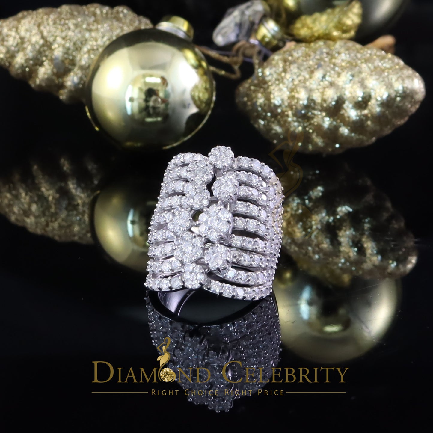DiamondCelebritees 925 Silver White 7.00 ct Cubic Zirconia Water Fall Fashion Womens Ring Size 5.5