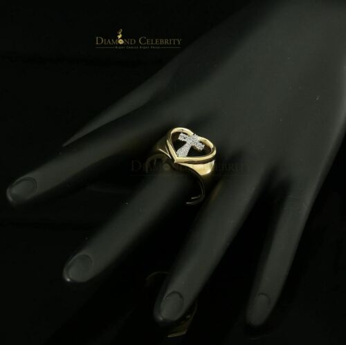 DiamondCelebritees 925 Silver Yellow 0.12ct Cubic Zirconia Heart Engagement Womens Ring Size 7