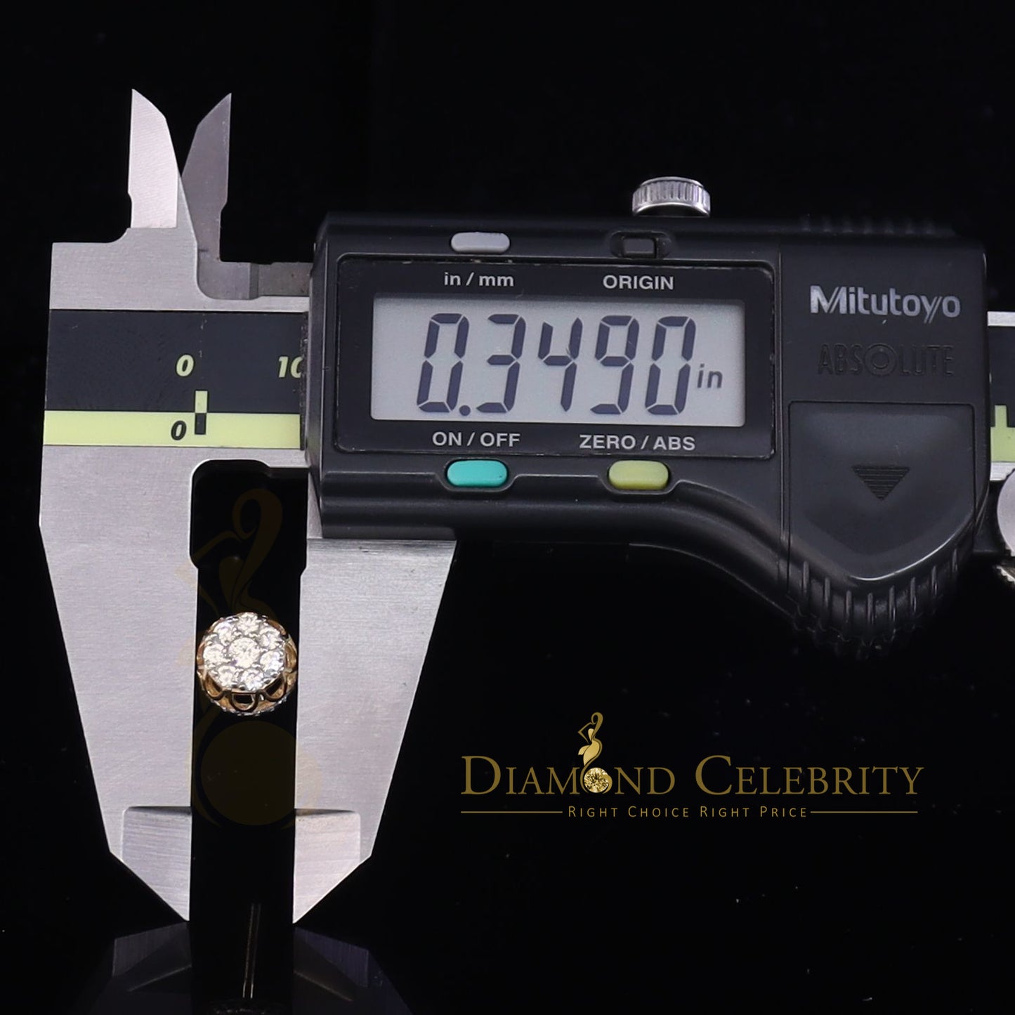 DiamondCelebritees 1.14ct Cubic Zirconia 925 Yellow Silver Women's & Men's Hip Hop Flower Earrings