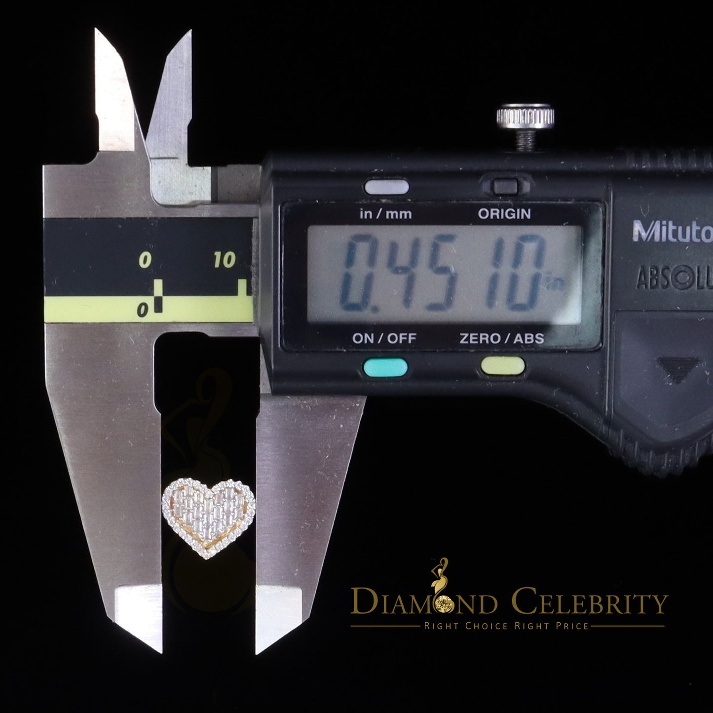 DiamondCelebritees 925 Yellow Silver 1.00ct VVS 'D' Moissanite Heart Stud Earring Men's/Womens