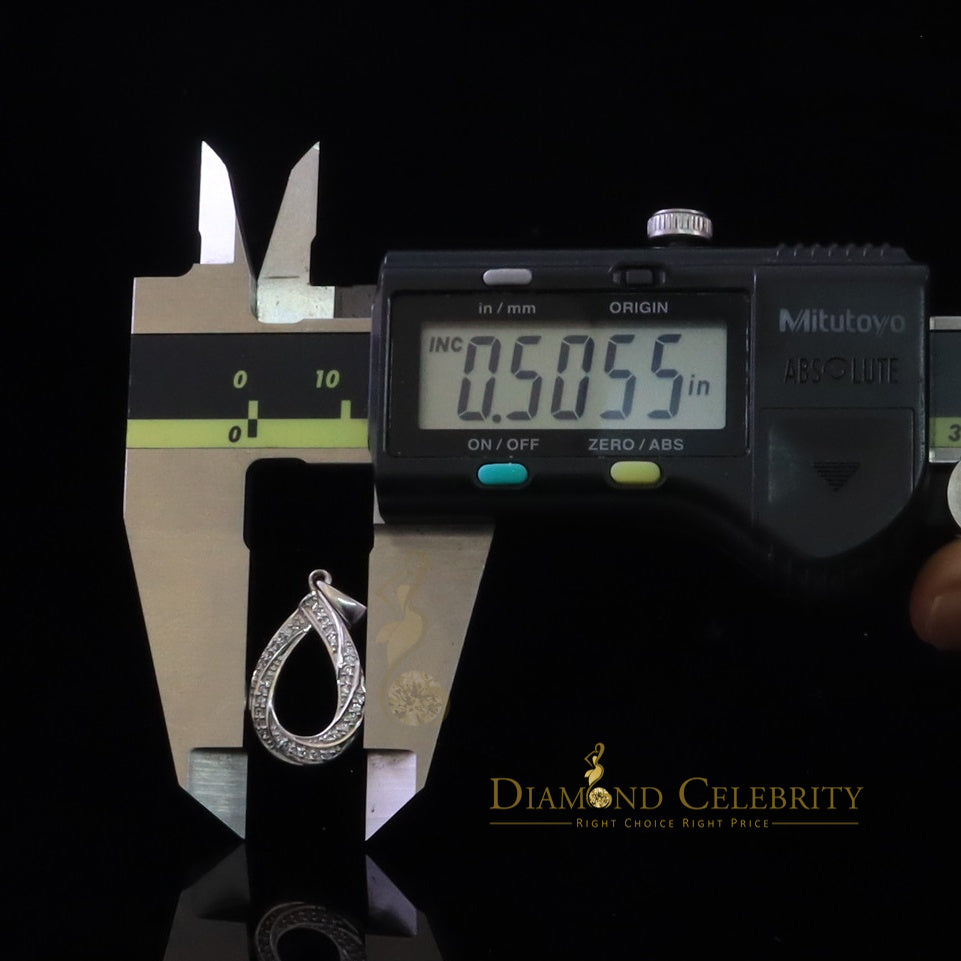 DiamondCelebritees White Sterling Silver Pendant with Charming Necklace Shape 0.37ct Cubic Zirconia