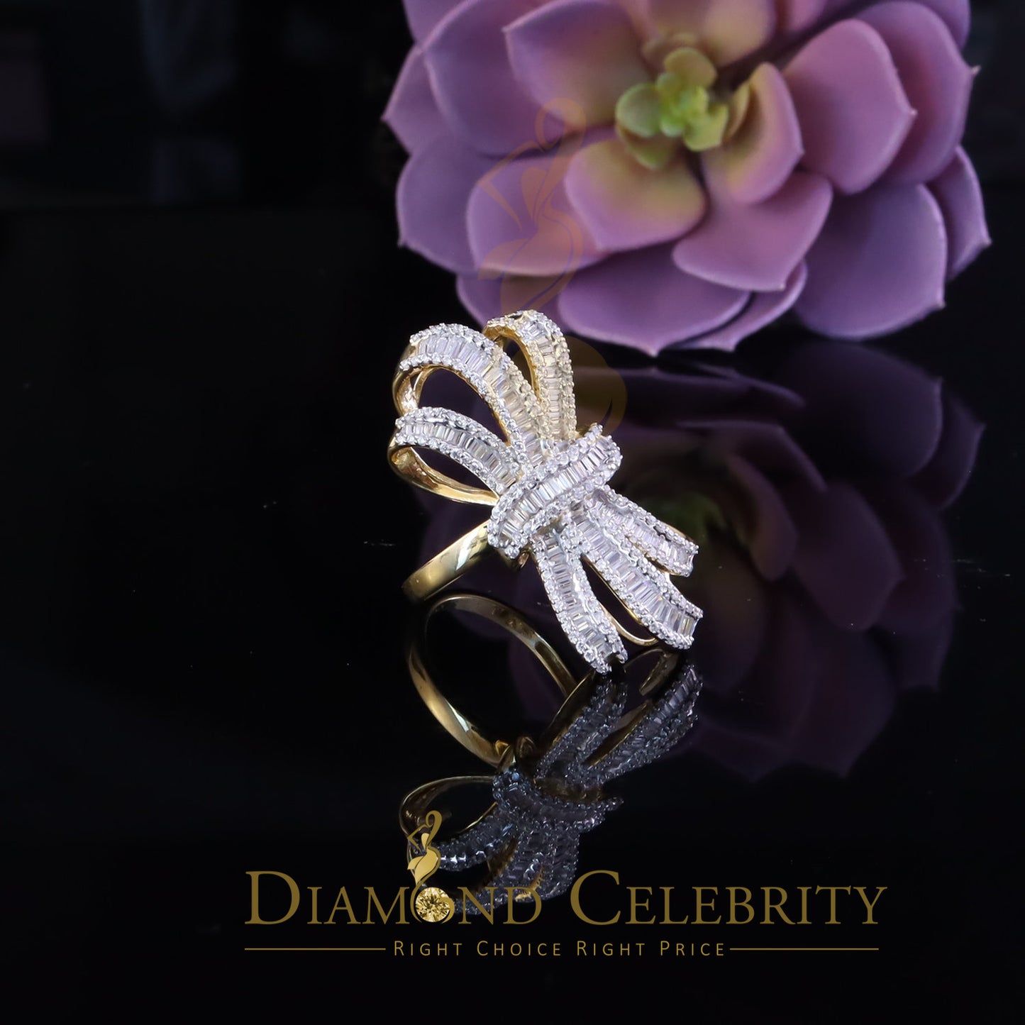 DiamondCelebritees 4.20ct Cubic Zirconia In 925 Sterling Yellow Silver Cocktail Womens Ring Size 9