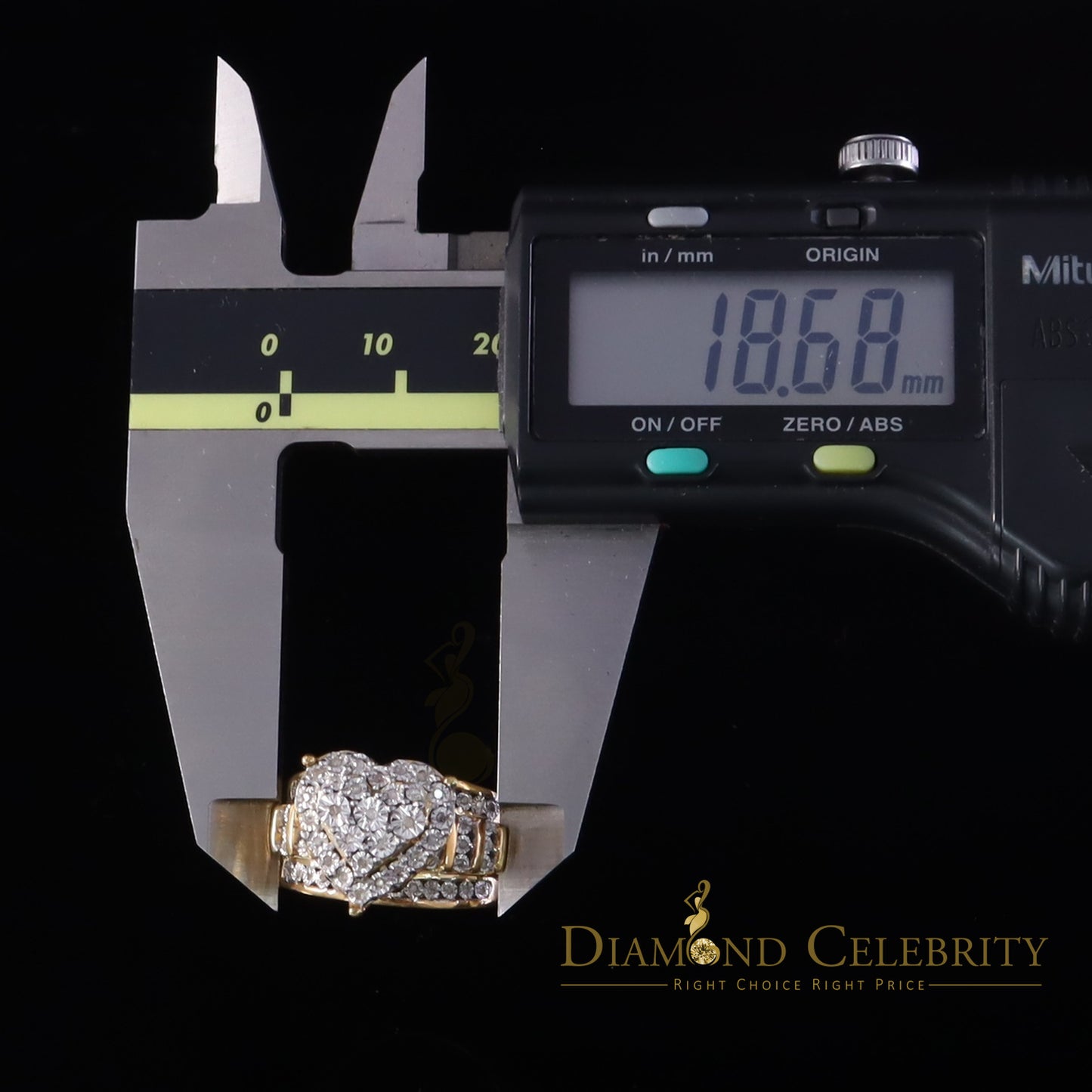 DiamondCelebritees Real Diamond 0.33ct Cindarella 925 Yellow Silver Women Engagement Heart Ring SZ7