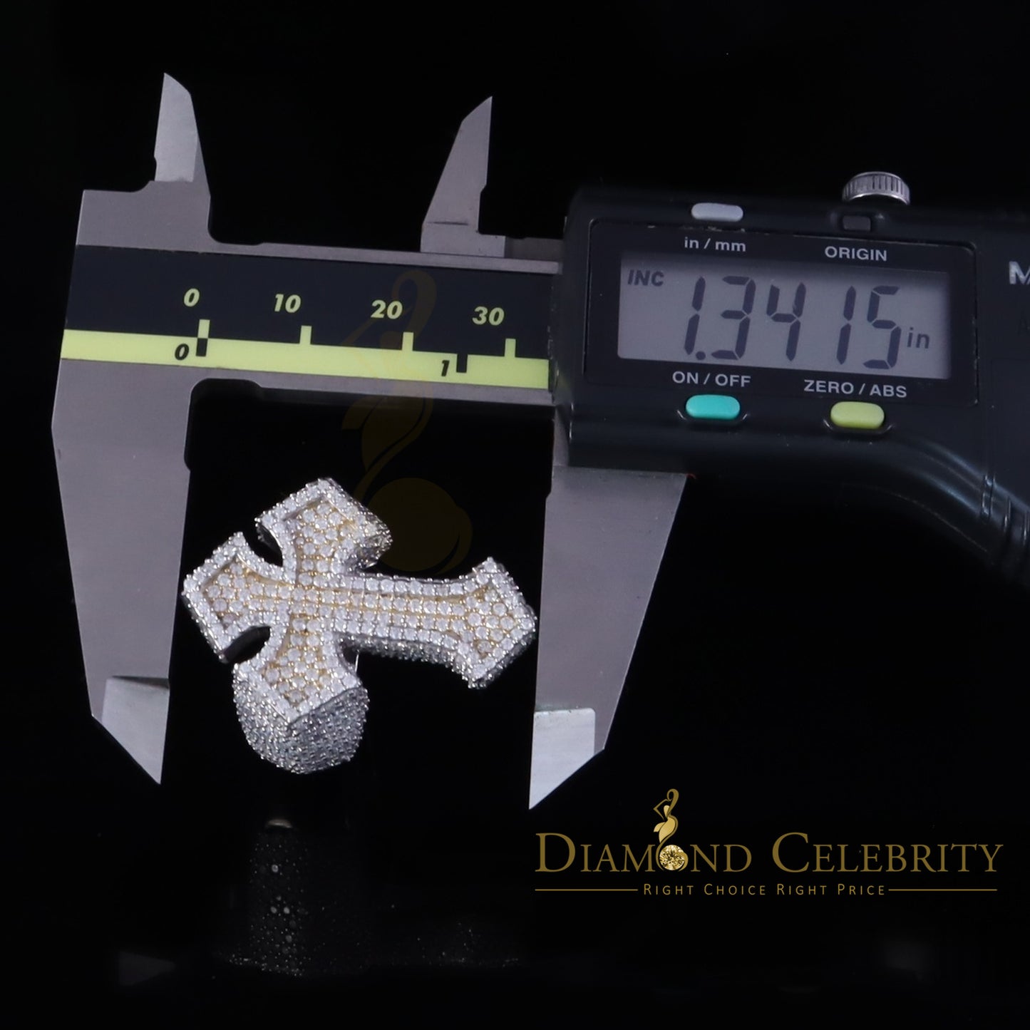 DiamondCelebritees New Men's 925 Sterling Silver 5.50ct VVS D Moissanite White Cross Rings Size 10