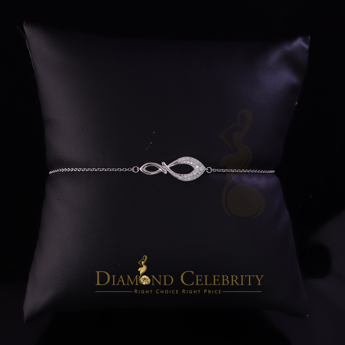 Diamondcelebritees White Sterling Silver Fashion Design Ladies Bracelet Cubic Zirconia Size 7 Inch