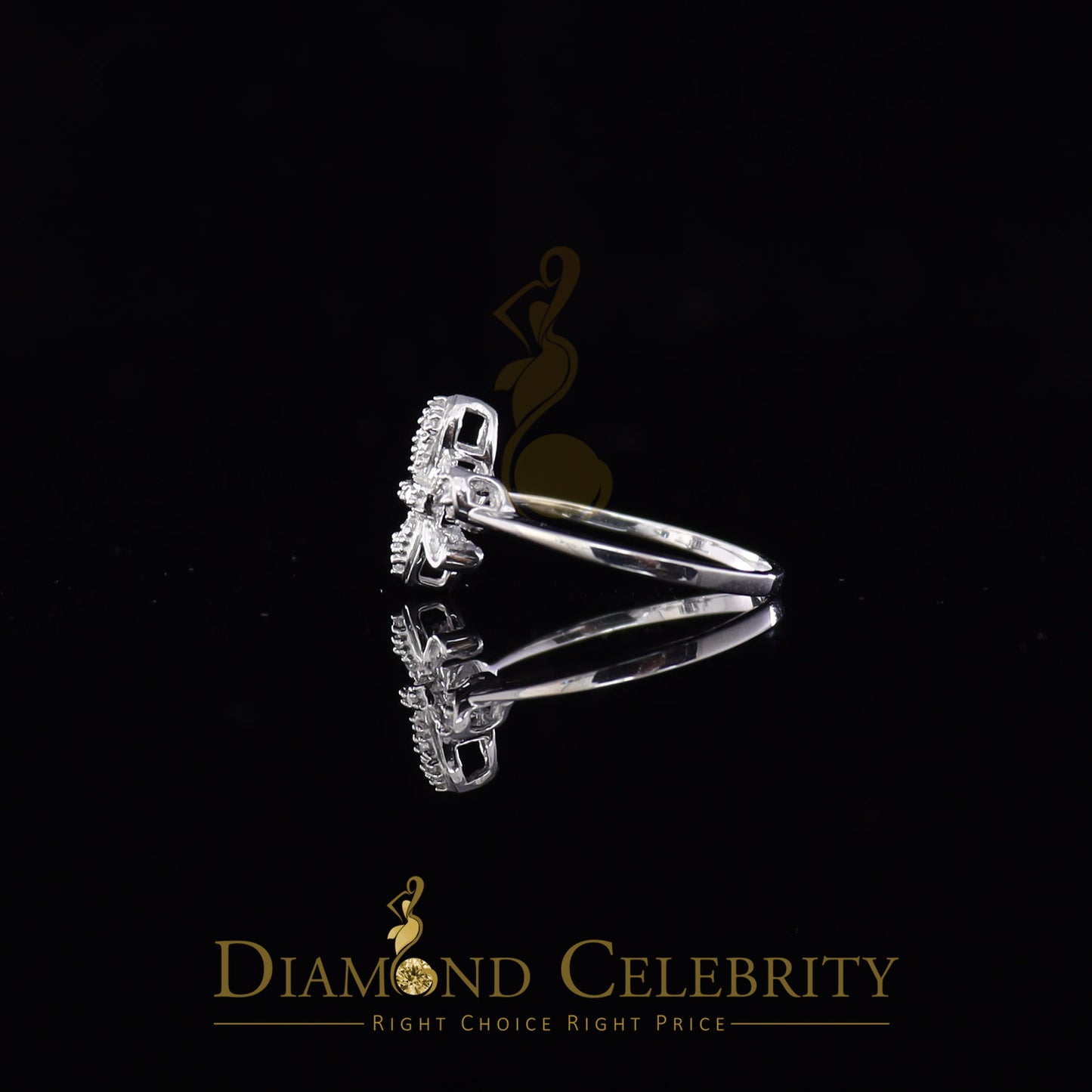 DiamondCelebritees 0.18ct Cubic Zirconia 925Sterling White Silver Saints Womens Fashion Ring Size 7