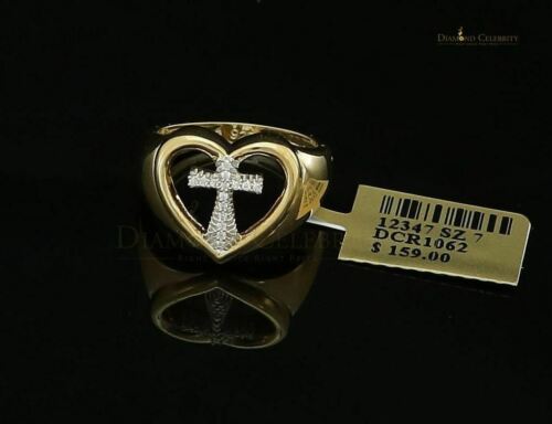DiamondCelebritees 925 Silver Yellow 0.12ct Cubic Zirconia Heart Engagement Womens Ring Size 7