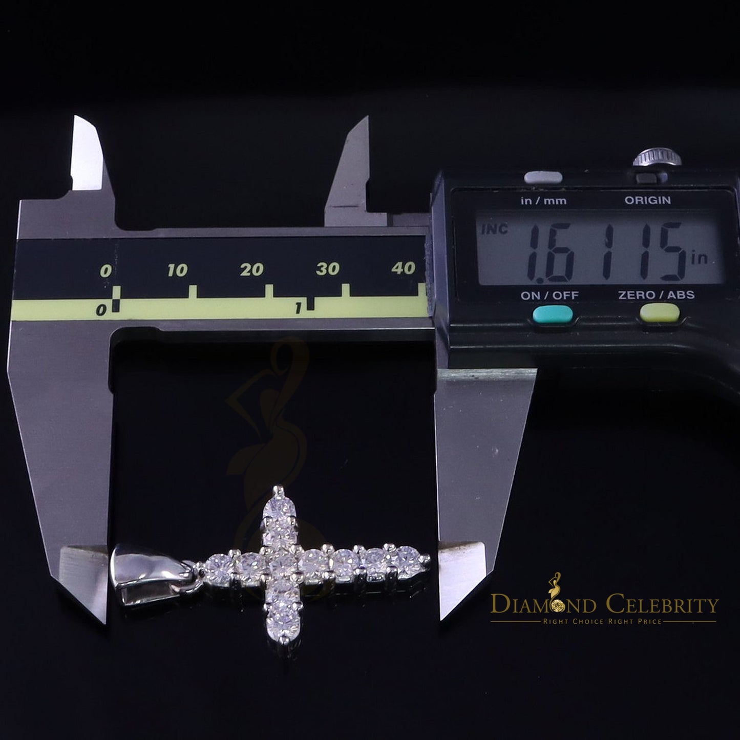 DiamondCelebritees White Beautiful CROSS Shape Sterling Silver Pendant with 4.40ct Cubic Zirconia