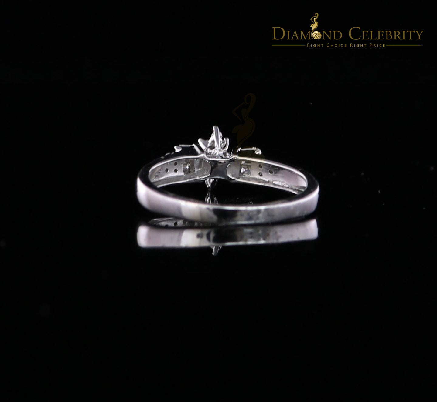 DiamondCelebritees Real 10k White Gold with 0.25CT Real Diamond Womens Diamond shape Ring Size 7