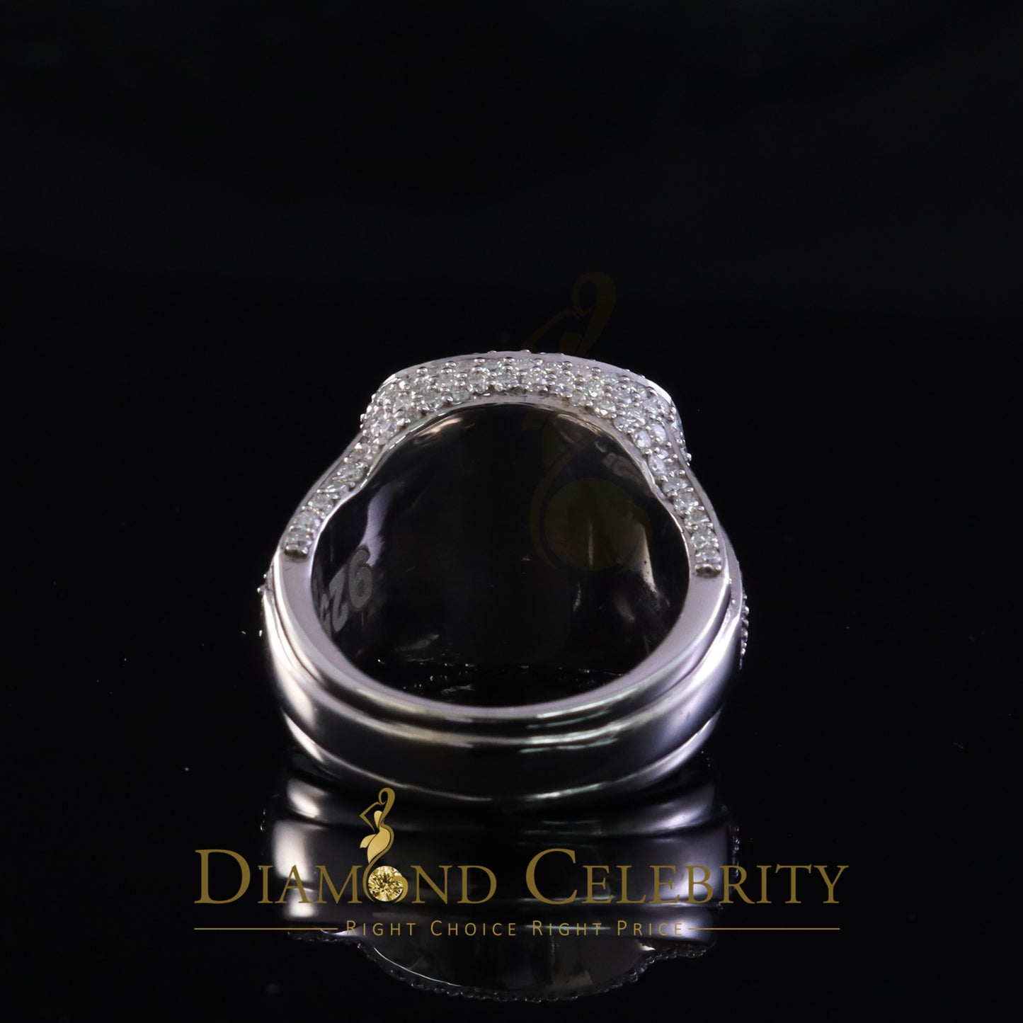 DiamondCelebritees White Sterling Silver 6.50ct VVS 'D' Moissanite Round Rings Size 10 Men's