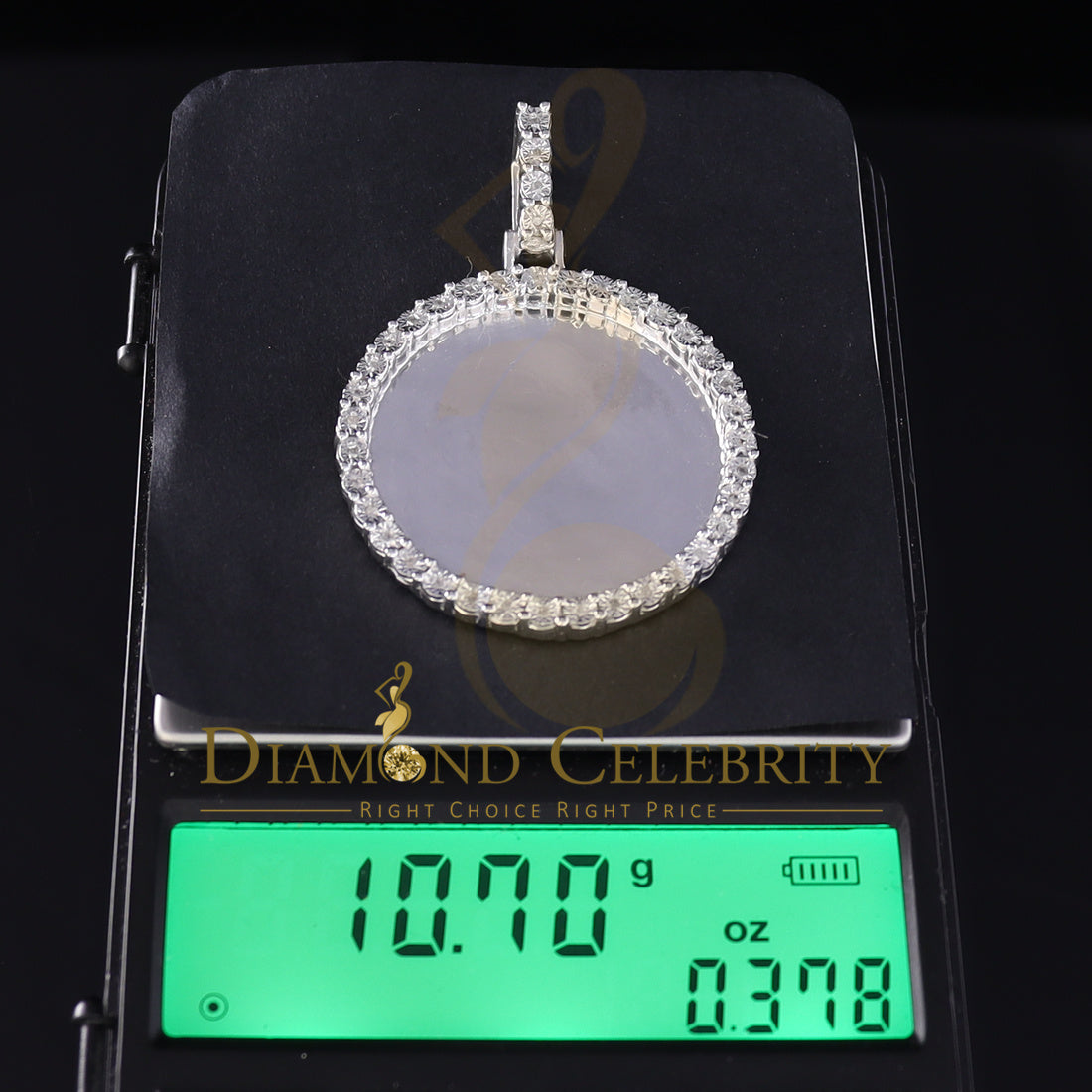 DiamondCelebritees Real 0.15ct Diamond 925 Sterling Silver 1.50" PICTURE Fashion White Pendant