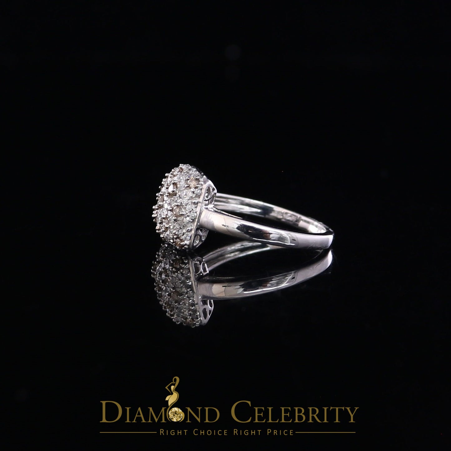 DiamondCelebritees Real 10kt White Gold with 0.50CT Genuine Diamond SQUARE shape Womens Ring Size 7
