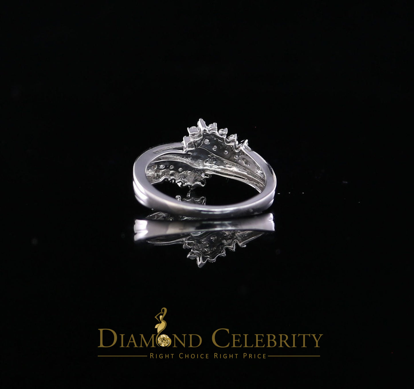 DiamondCelebritees Real 10kt White Gold with 0.25CT Real Diamond Fashion Attractive Ring size 7
