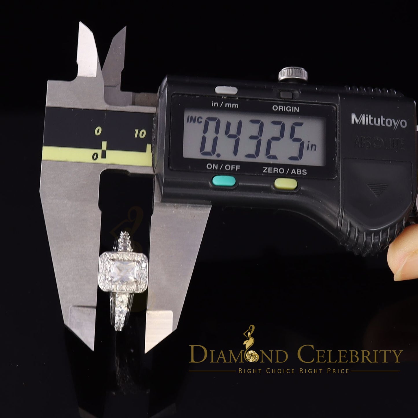 DiamondCelebritees Iced Out White 3.50ct Cubic Zirconia 925 Silver Square Engagement Rings Size 7