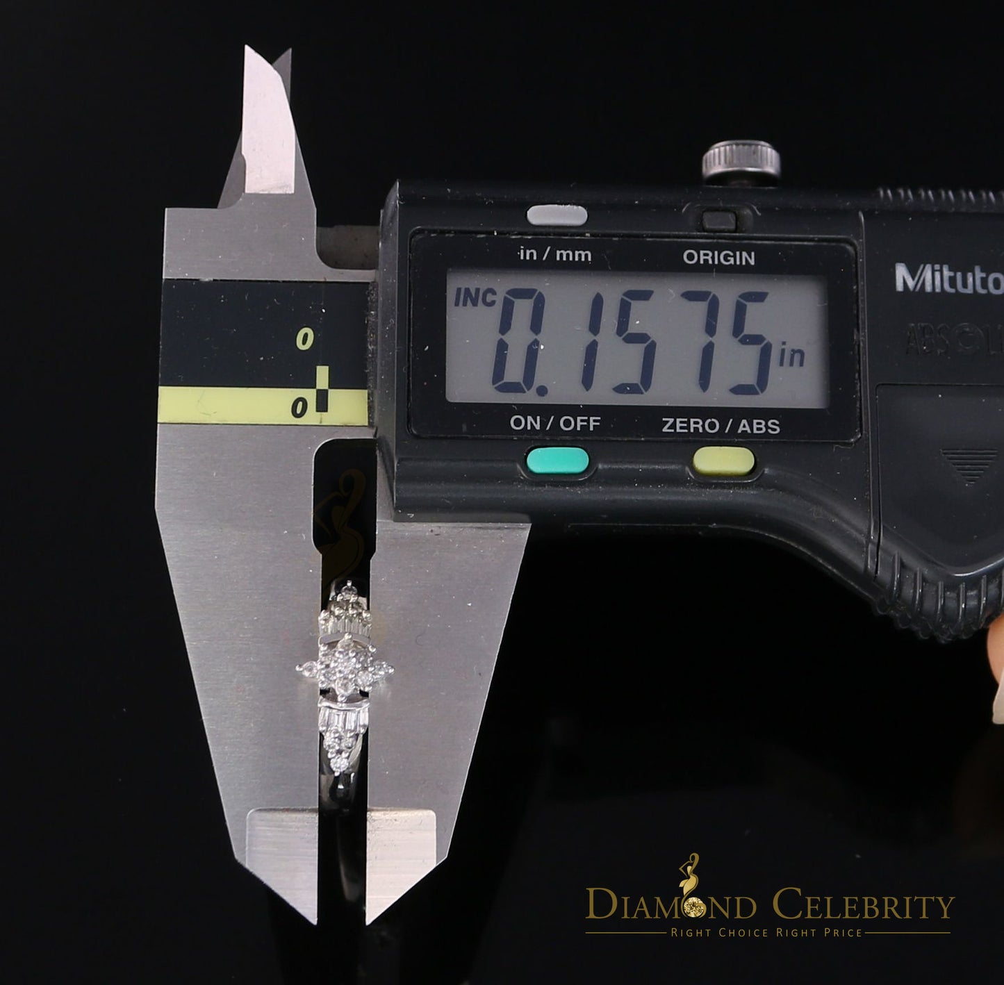 DiamondCelebritees Real 10k White Gold with 0.25CT Real Diamond Womens Diamond shape Ring Size 7