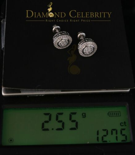 DiamondCelebritees 925 Sterling White Silver 1.59ct Cubic Zirconia Round Women's Stud Earrings