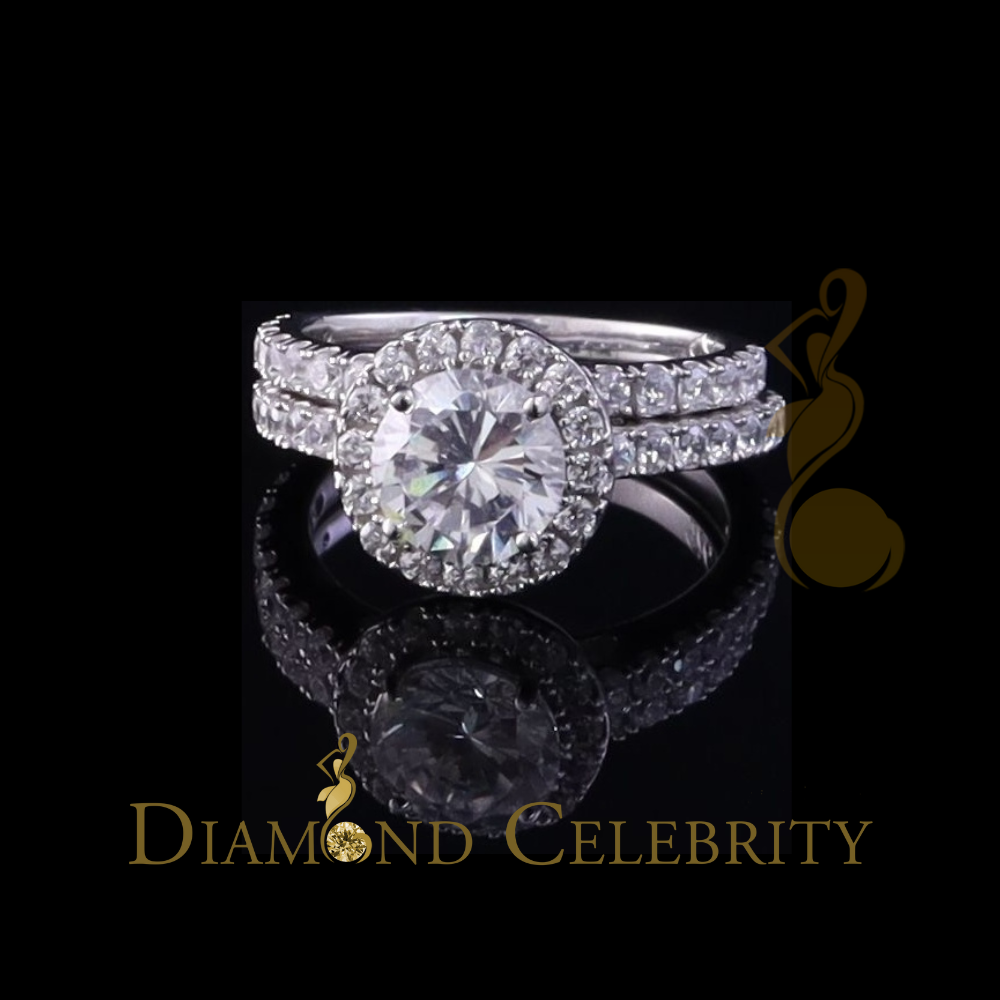 DiamondCelebritees 4.58ct White Cubic Zirconia 925 Sterling Silver Bridal Fashion Womens Ring SZ 7