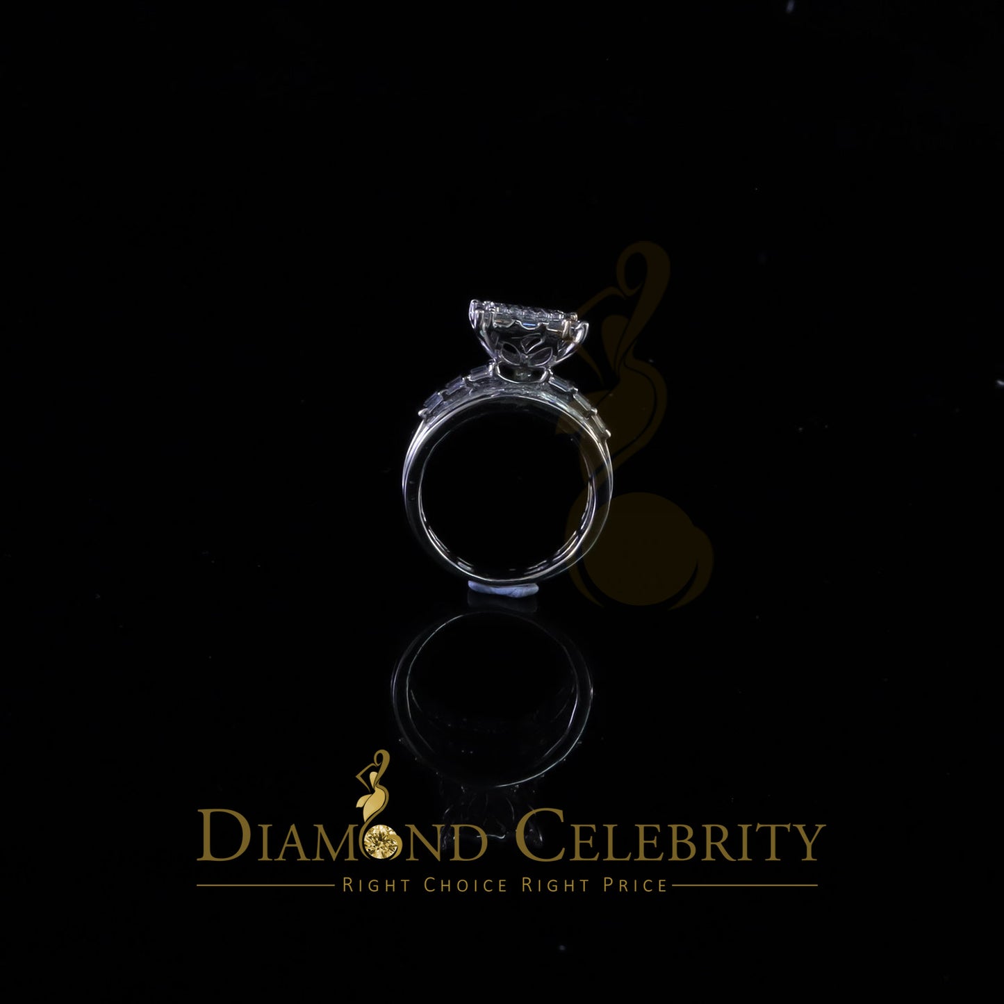 DiamondCelebritees 925 White Square 2.34 ct Cubic Zirconia Silver Engagement Womens Ring Size 7