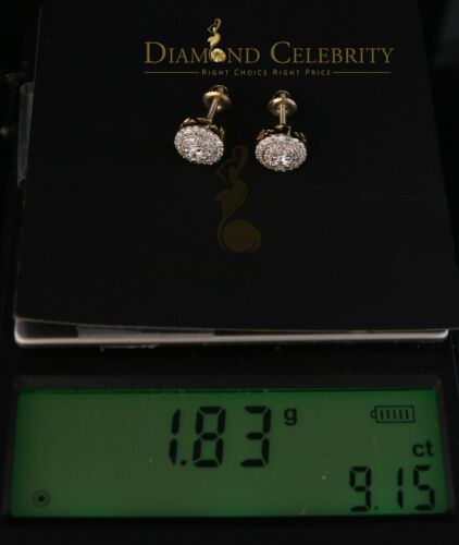 DiamondCelebritees Yellow Sterling Silver 0.78ct Cubic Zirconia Ladies 925 Hip Hop Round Earrings